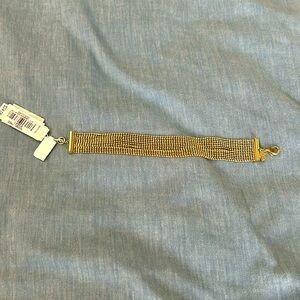 Gold toned, nickel free multi strand bracelet NWT 7” long